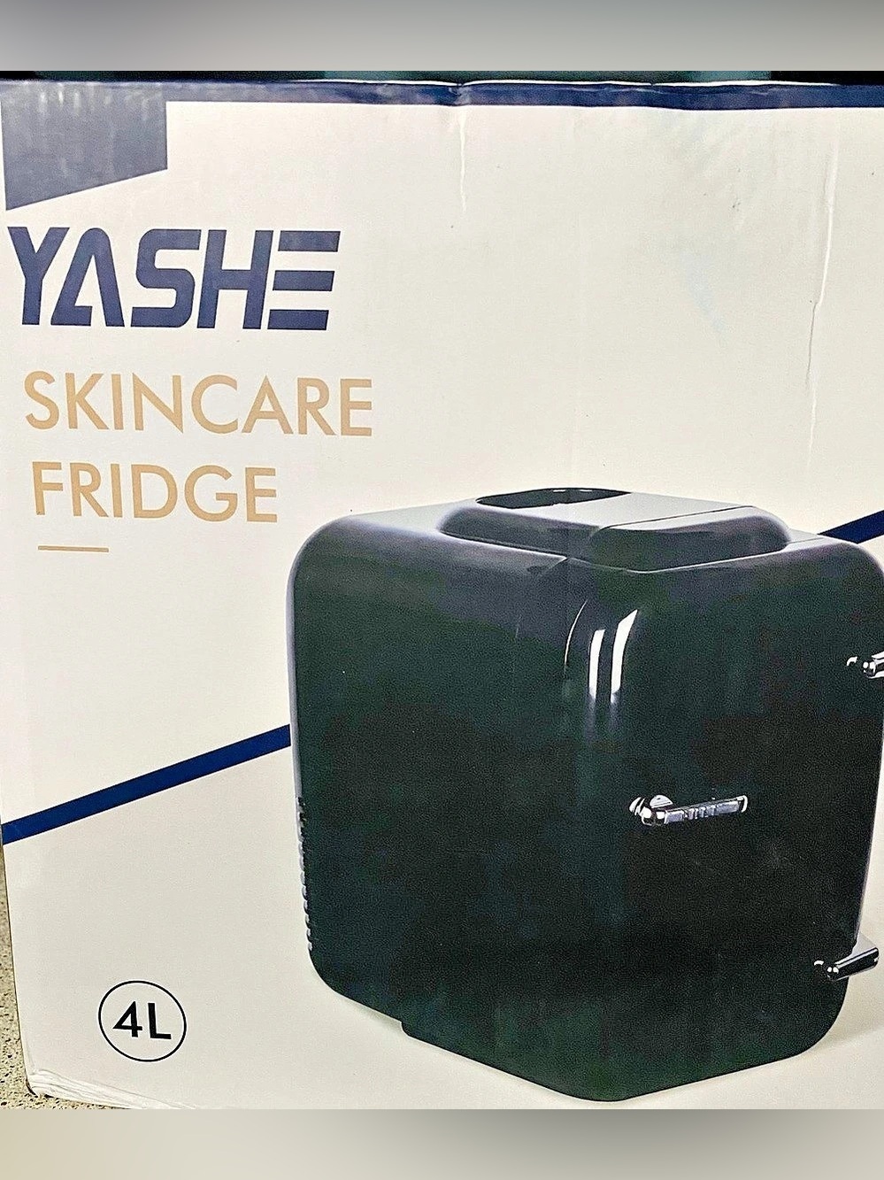 YASHE Mini Fridge, Black 4L, Office Dorm Car 4L Mini Skincare Fridge Black NWT I